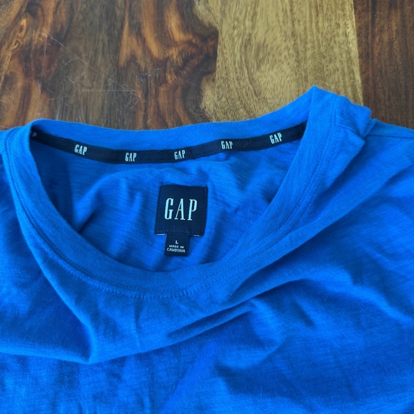 GAP Tiered Cotton T-Shirt Dress Nautical Blue Short Sleeve Size L NWT - Picture 5 of 8